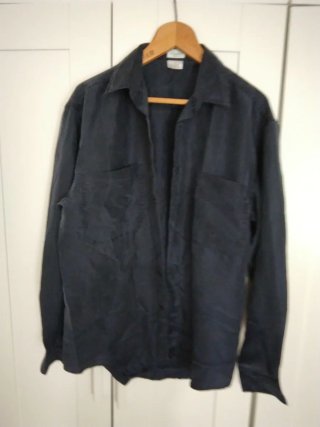 Camisa Benetton Seda Azul Talla L