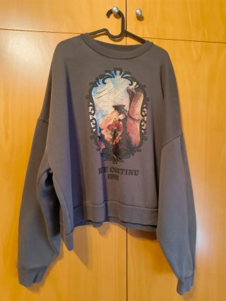 Sudadera Zara Cropped Oversize Estampada