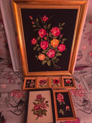 Lote de cuadros de flores
