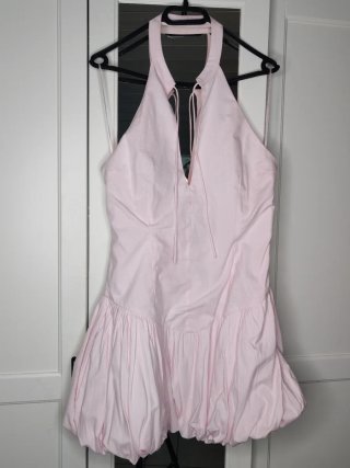Vestito Zara rosa popeline palloncino L