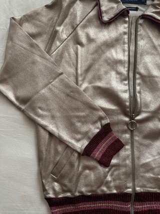 Chaqueta Bomber Zara Metalizada Talla M