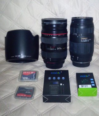 CANON EOS 5D+ZOOMS+MEMORY CARDS+BOLSA DIGICAM,ETC.