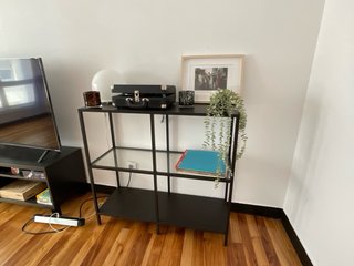 Mueble estantería aluminio y cristal