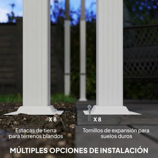 Pérgola 4x3m Techo Retráctil Beige/Blanco
