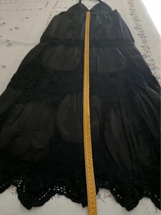 Vestito CONBIPEL nero cotone uncinetto vintage