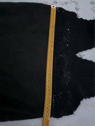 Vestito CONBIPEL nero cotone uncinetto vintage