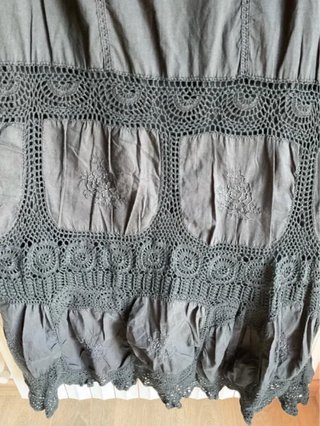 Vestito CONBIPEL nero cotone uncinetto vintage
