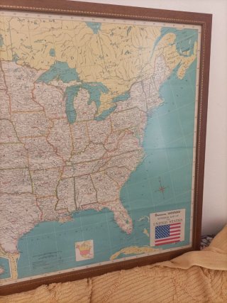 Mapa Dennison Hammond EEUU Vintage