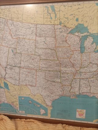 Mapa Dennison Hammond EEUU Vintage