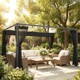 Pérgola Jardín 3x4m Techo Retráctil