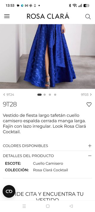 Vestido cóctel Rosa Clará azul