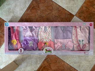 Conjunto 5 Vestidos Muñecos Mi Pequeño Bebé