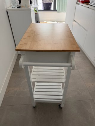 Carrito Auxiliar Cocina Bambú con Cajón