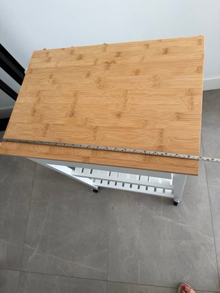 Carrito Auxiliar Cocina Bambú con Cajón