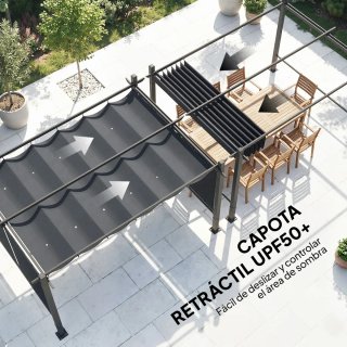 Pérgola Jardín 4x3m con Cortinas