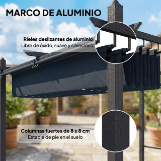 Pérgola Jardín 4x3m con Cortinas