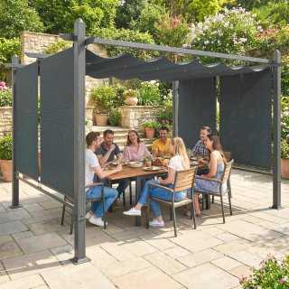 Pérgola Jardín 4x3m con Cortinas