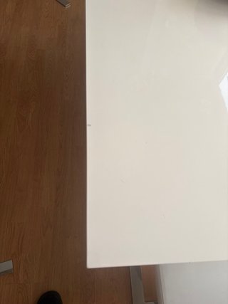 Mesa comedor extensible lacada blanca brillo