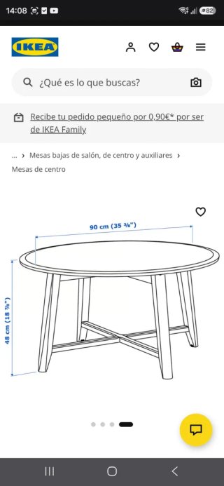 Mesa de centro redonda Ikea blanca