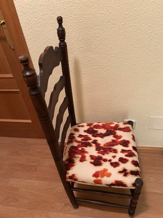 Silla vintage retapizada madera