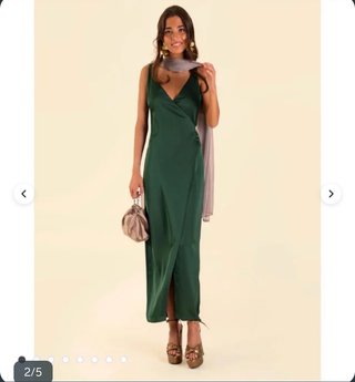 Vestido fiesta cruzado verde nuevo con etiqueta