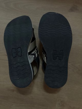 Sandali Hogan Plateau Pelle Nero Marrone Oro n. 37