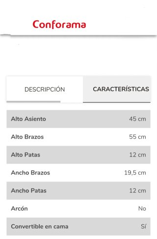 Sofá Cama Conforama mostaza