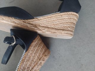 Scarpe nere in stoffa e corda N.39
