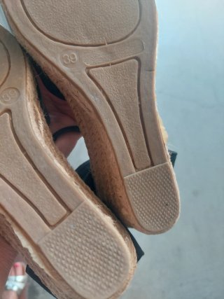 Scarpe nere in stoffa e corda N.39