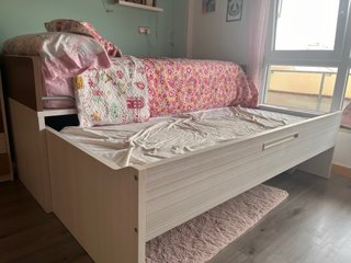 Cama juvenil 90cm doble y con cajones+ cajonera