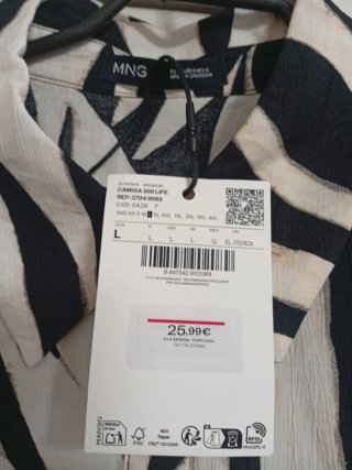 Camisa Mango Estampada Talla L