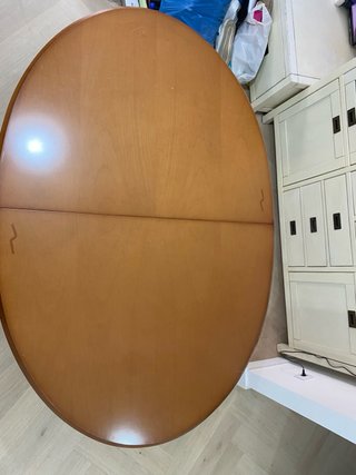 Mesa comedor elíptica madera natural