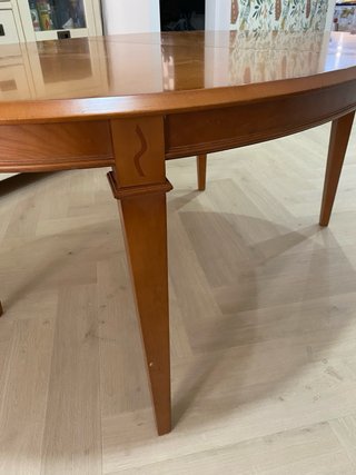 Mesa comedor elíptica madera natural