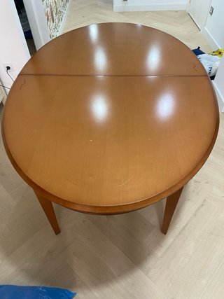 Mesa comedor elíptica madera natural