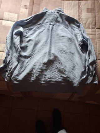Camisa de hombre seda azul talla L