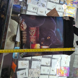 Bolso bandolera gato negro y vela