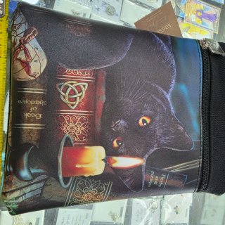 Bolso bandolera gato negro y vela