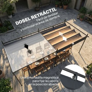 Pérgola 6x3m con Techo Retráctil