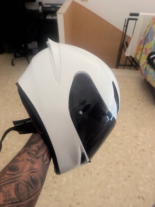 Casco AGV Blanco Visera Negra