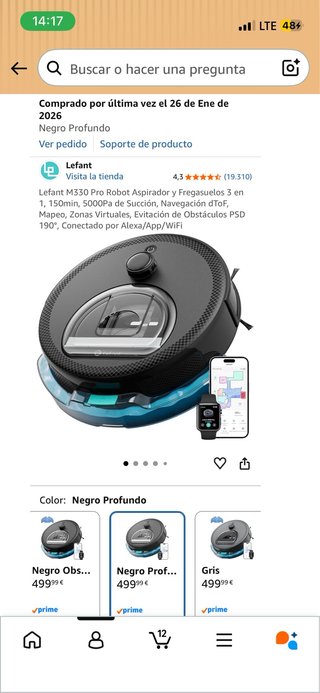 Robot Aspirador Lefant M330 Pro Negro