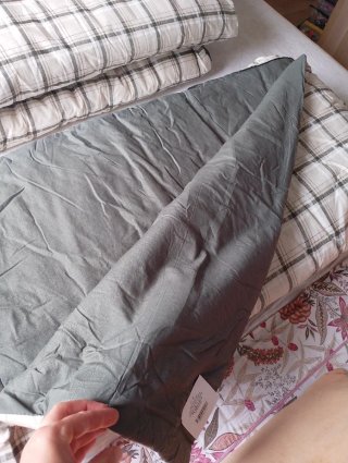 Colcha Edredón Cama 90 Cuadros Beige y verde
