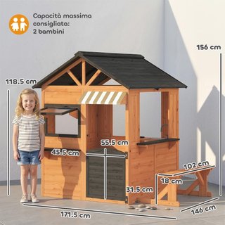 Casetta da Giardino per Bambini in Legno di Abete