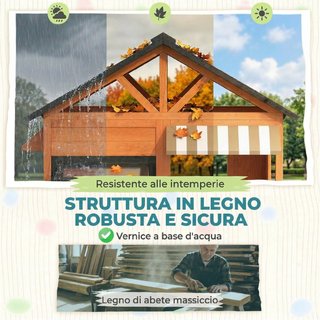 Casetta da Giardino per Bambini in Legno di Abete