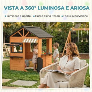 Casetta da Giardino per Bambini in Legno di Abete
