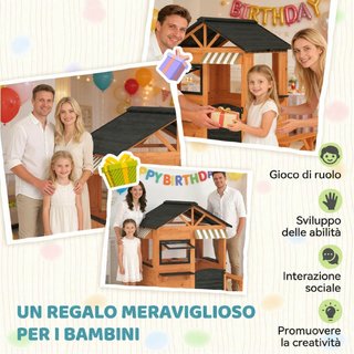 Casetta da Giardino per Bambini in Legno di Abete