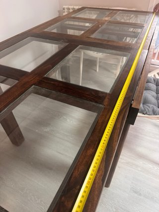 Mesa Comedor Madera y Cristal