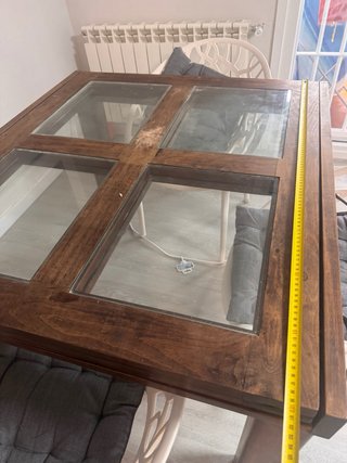 Mesa Comedor Madera y Cristal