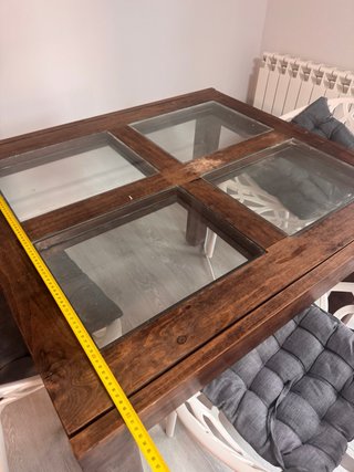 Mesa Comedor Madera y Cristal