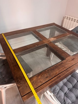 Mesa Comedor Madera y Cristal