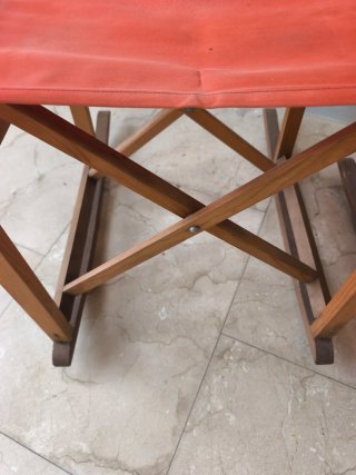 2 Sillas Mecedoras plegables Madera y Tela